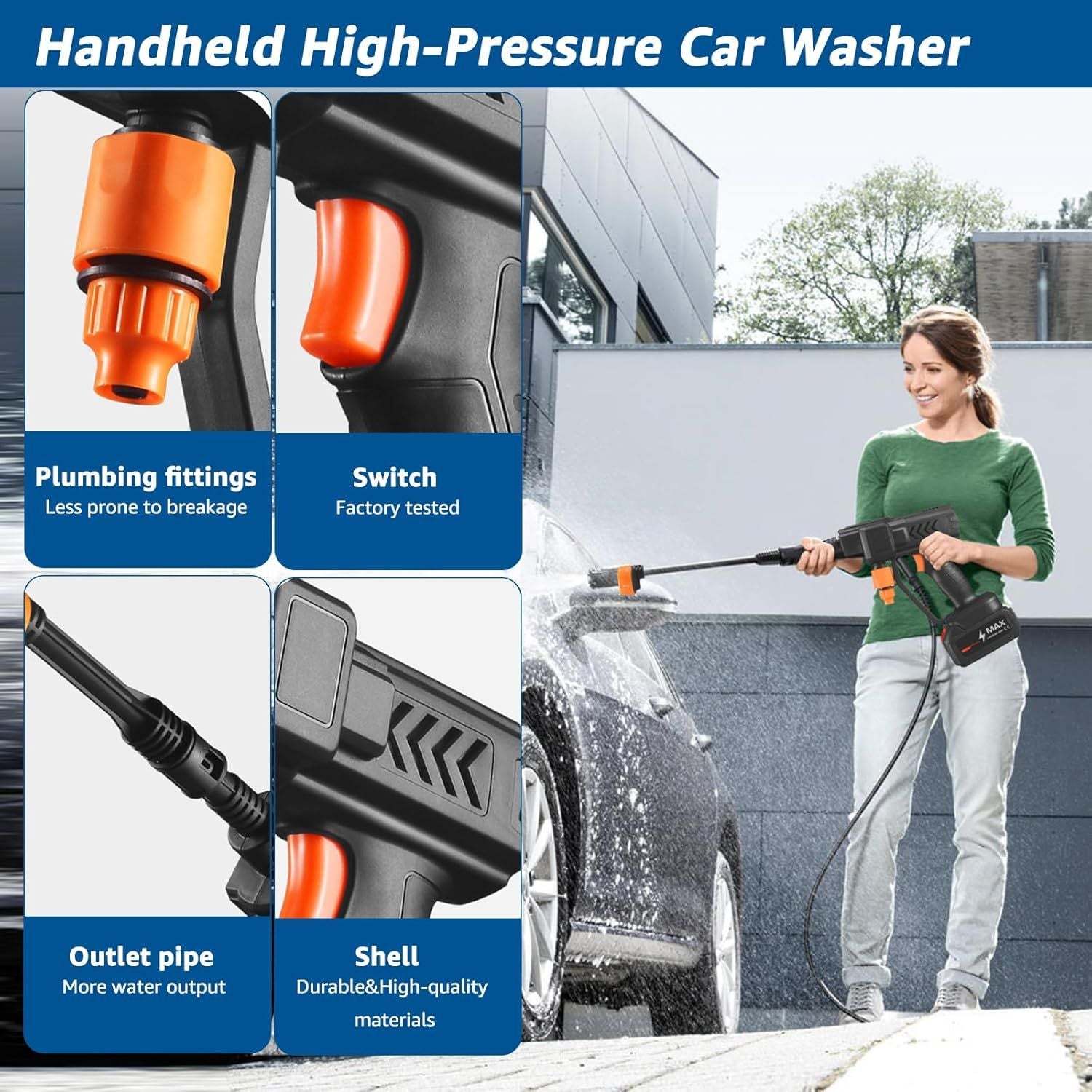 Double Battery Car Washer Gun